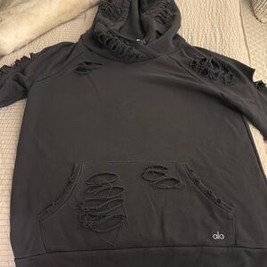Alo Distressed grey Hoodie